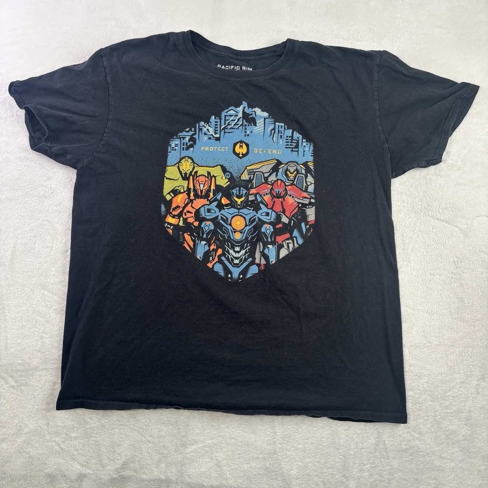 Pacific Rim Uprising Black Short Sleeve Graphic Shirt Men's XL Project Defend